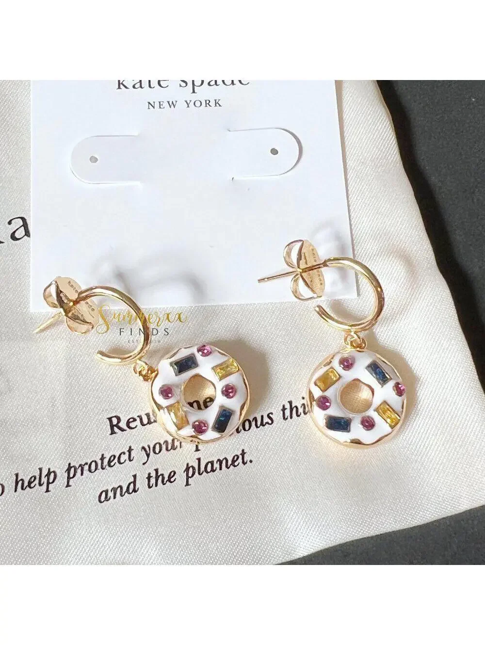 Kate Spade Coffee Break Donut Huggie Earrings